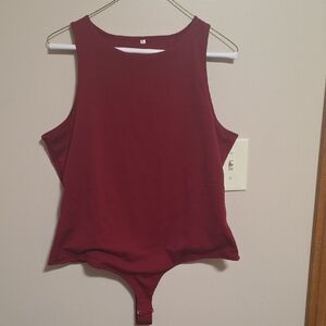 Elegant Sleeveless Maroon Bodysuit